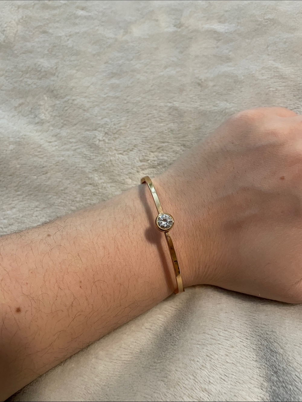 Gold-tone rhinestone Accent Bangle Bracelet